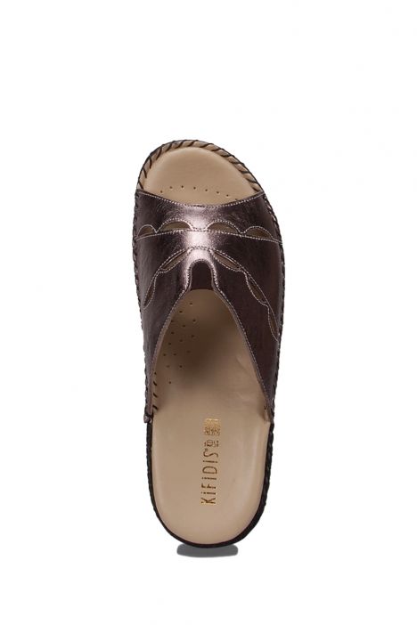 YIP105 Kifidis Handmade Kadın Deri Terlik 35-41 BRONZE
