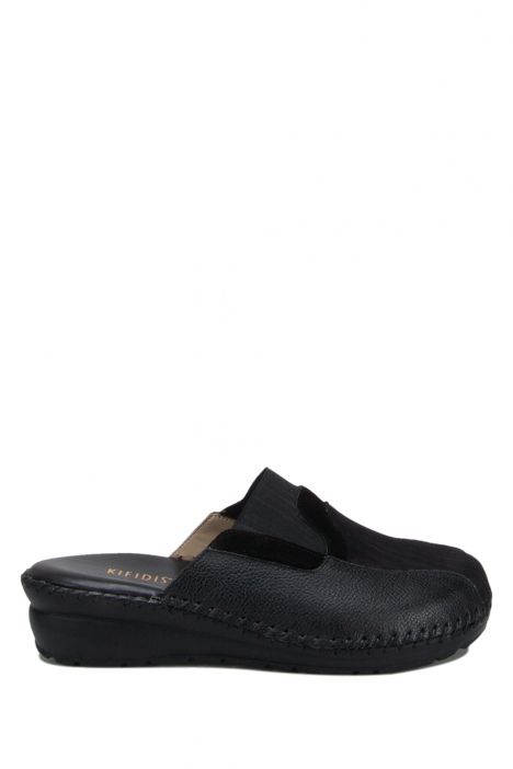 YIP106 Kifidis Handmade Kadın Deri Terlik 35-41 Siyah / Black