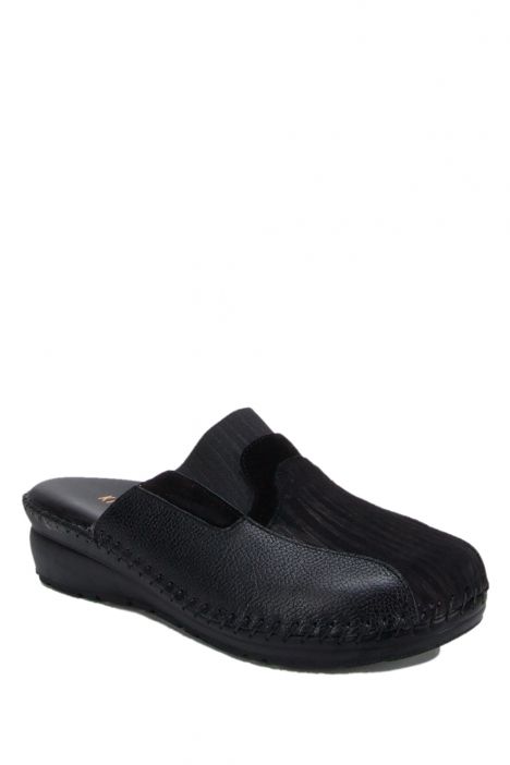 YIP106 Kifidis Handmade Kadın Deri Terlik 35-41 Siyah / Black