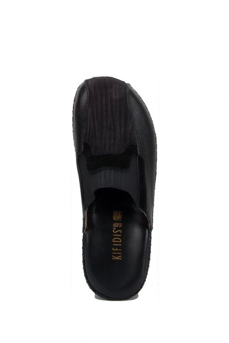 YIP106 Kifidis Handmade Kadın Deri Terlik 35-41 Siyah / Black