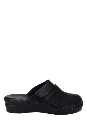 YIP107 Kifidis Handmade Kadın Deri Terlik 35-41 Siyah / Black