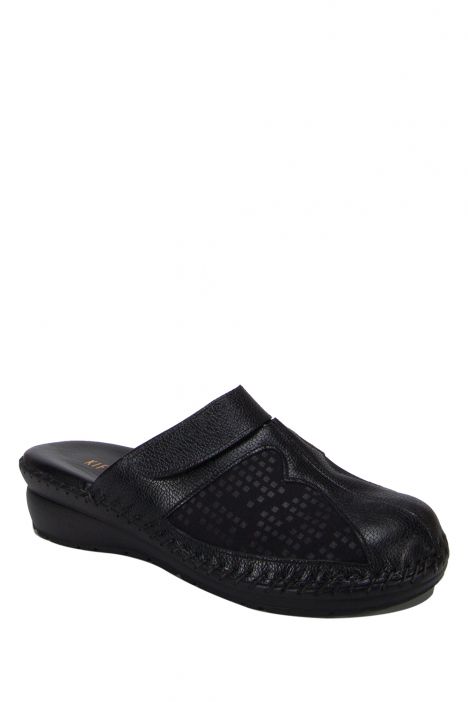 YIP107 Kifidis Handmade Kadın Deri Terlik 35-41 Siyah / Black
