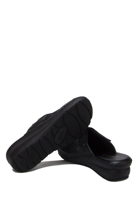 YIP107 Kifidis Handmade Kadın Deri Terlik 35-41 Siyah / Black