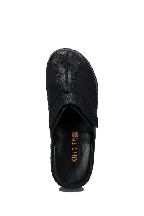 YIP107 Kifidis Handmade Kadın Deri Terlik 35-41 Siyah / Black