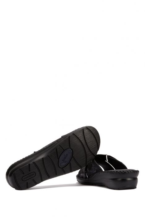 YIP108 Kifidis Handmade Kadın Deri Terlik 35-41 Lacivert-Msc Yılan