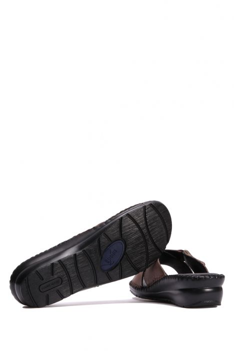 YIP108 Kifidis Handmade Kadın Deri Terlik 35-41 Vizon Düz Deri
