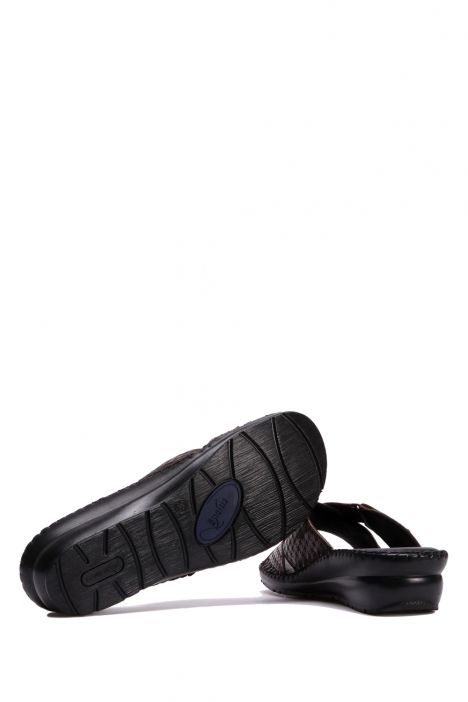 YIP108 Kifidis Handmade Kadın Deri Terlik 35-41 Kahve Kazayağı
