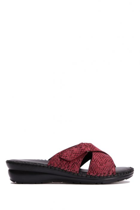 YIP108 Kifidis Handmade Kadın Deri Terlik 35-41 James Bordo