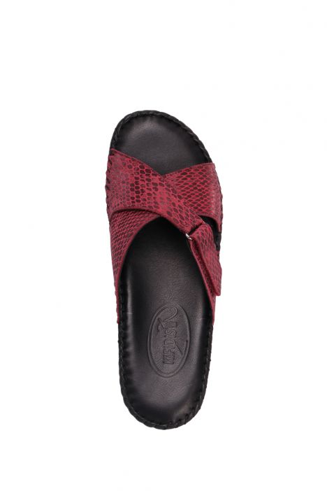 YIP108 Kifidis Handmade Kadın Deri Terlik 35-41 James Bordo