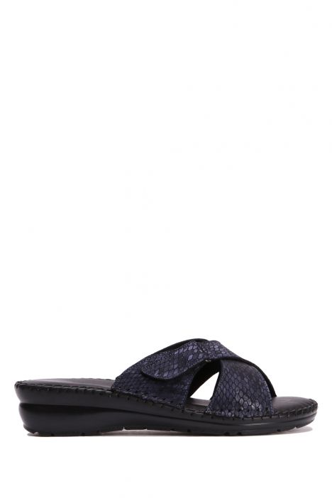 YIP108 Kifidis Handmade Kadın Deri Terlik 35-41 James Lacivert