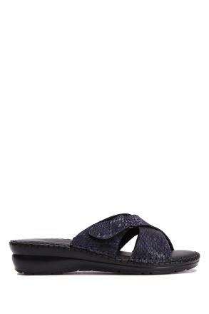 YIP108 Kifidis Handmade Kadın Deri Terlik 35-41 James Lacivert
