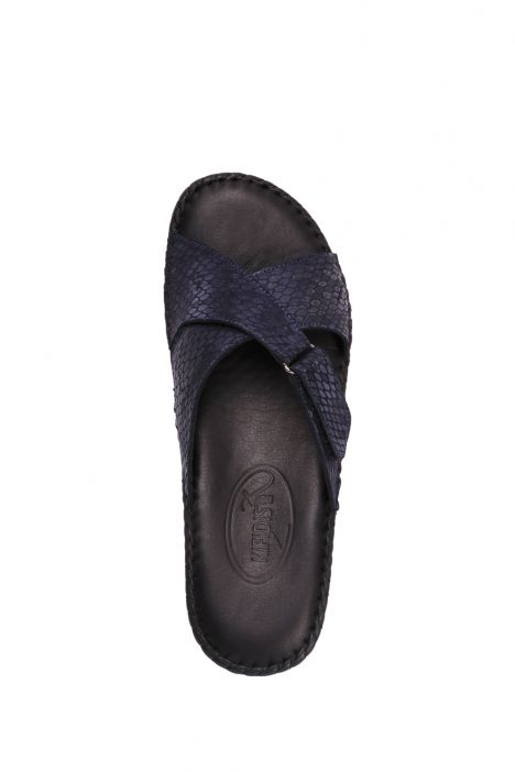 YIP108 Kifidis Handmade Kadın Deri Terlik 35-41 James Lacivert