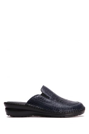 YIP29107 Kifidis Handmade Kadın Deri Terlik 35-41 Croco Lacivert
