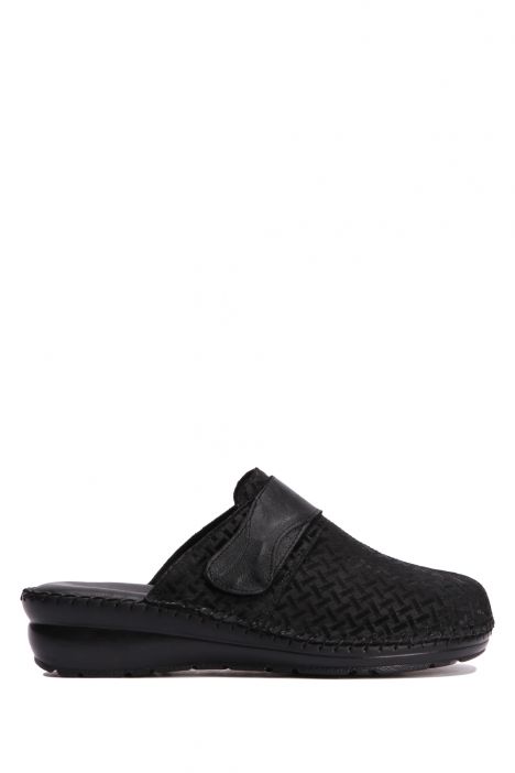 YIP29117 Kifidis Handmade Kadın Deri Terlik 35-41 Siyah-Lebron Siyah