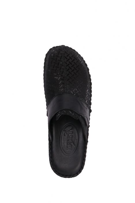 YIP29117 Kifidis Handmade Kadın Deri Terlik 35-41 Siyah-Lebron Siyah