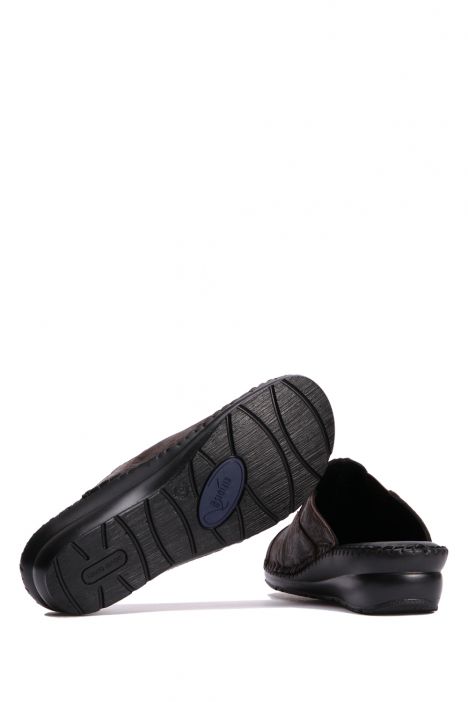 YIP3951  Kifidis Handmade Kadın Deri Terlik 35-41 Rafeal Kahve-Kahve Kazağı