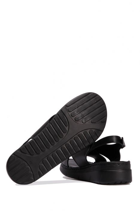 YIP603 Kifidis Handmade Kadın Deri Sandalet 35-41 - BT Siyah/Black