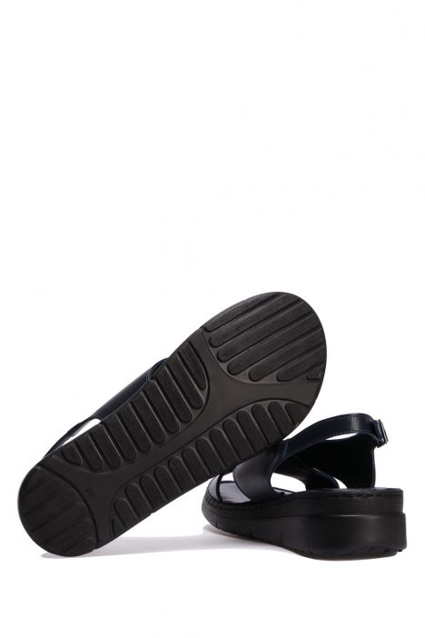 YIP603 Kifidis Handmade Kadın Deri Sandalet 35-41 - BT Lacivert/Navy