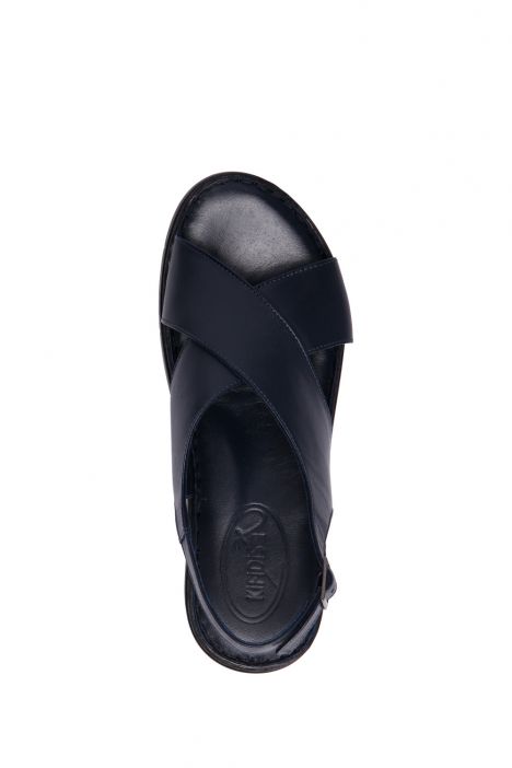 YIP603 Kifidis Handmade Kadın Deri Sandalet 35-41 - BT Lacivert/Navy