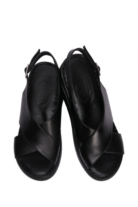 YIP603 Kifidis Handmade Kadın Deri Sandalet 35-41 - BT Siyah/Black