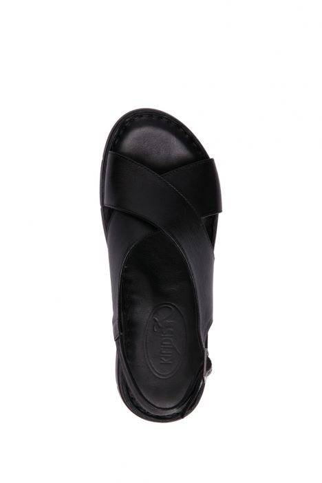 YIP603 Kifidis Handmade Kadın Deri Sandalet 35-41 - BT Siyah/Black
