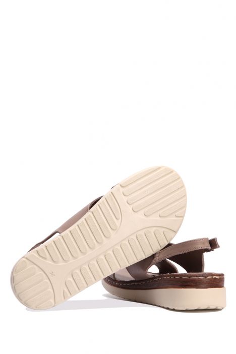 YIP603 Kifidis Handmade Kadın Deri Sandalet 35-41 - BT Vizon/Sand
