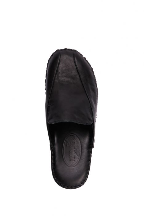 YIP6436  Kifidis Handmade Kadın Deri Terlik 35-41 Kırışık Siyah