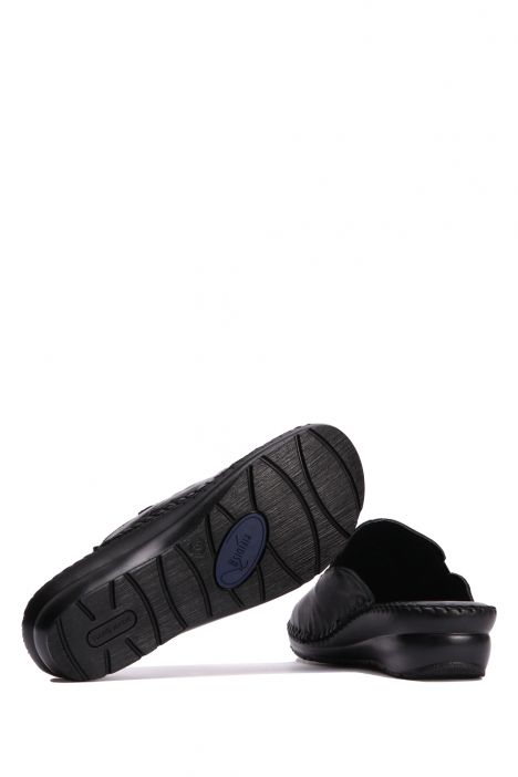YIP6436  Kifidis Handmade Kadın Deri Terlik 35-41 Kırışık Siyah