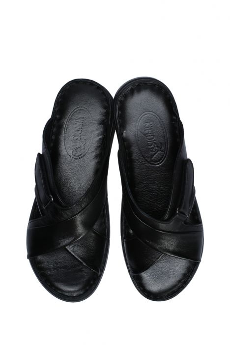 YIP780 Kifidis Handmade Kadın Deri Terlik 35-41 - BT Siyah/Black