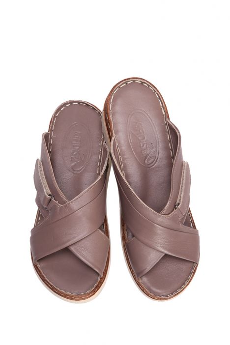 YIP780 Kifidis Handmade Kadın Deri Terlik 35-41 - BT Vizon/Sand