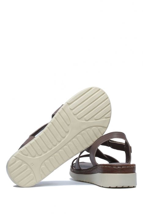 YIP783 Kifidis Handmade Kadın Deri Sandalet 35-41 - BT Vizon/Sand