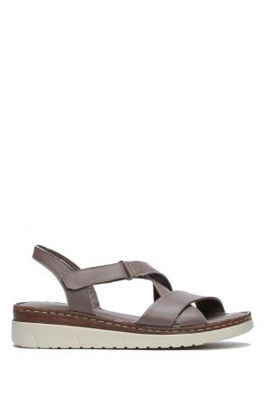 YIP783 Kifidis Handmade Kadın Deri Sandalet 35-41 - BT Vizon/Sand