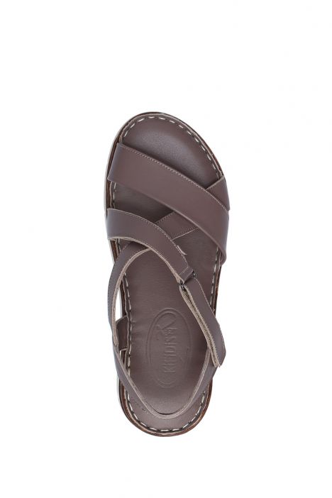 YIP783 Kifidis Handmade Kadın Deri Sandalet 35-41 - BT Vizon/Sand