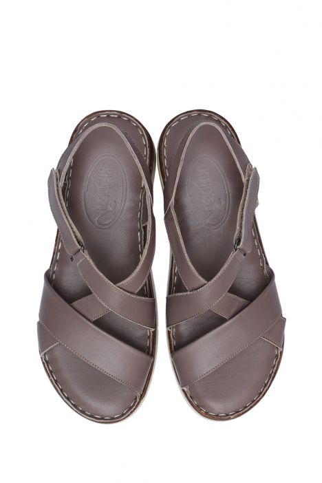 YIP783 Kifidis Handmade Kadın Deri Sandalet 35-41 - BT Vizon/Sand