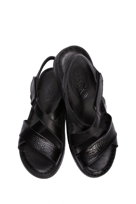 YIP783 Kifidis Handmade Kadın Deri Sandalet 35-41 - BT D1 Siyah/Black