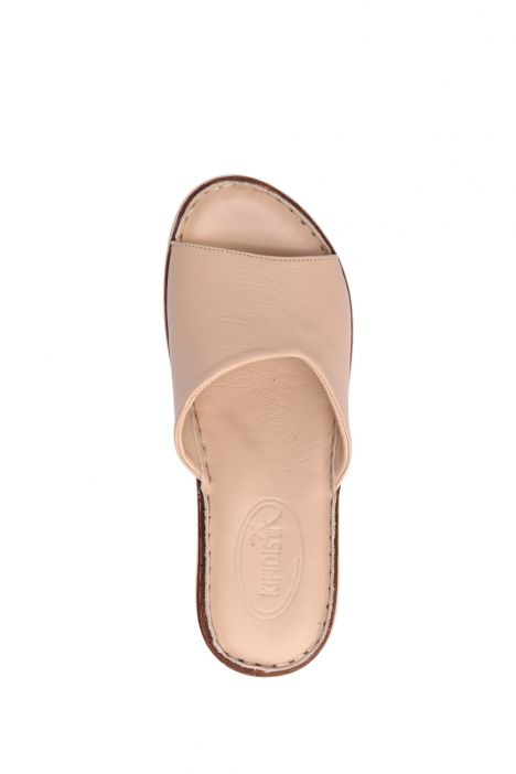 YIP811 Kifidis Handmade Kadın Deri Terlik 35-41 - BT Bej/Beige