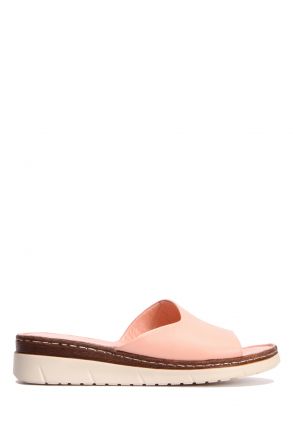 YIP811 Kifidis Handmade Kadın Deri Terlik 35-41 - BT Pudra/Powder