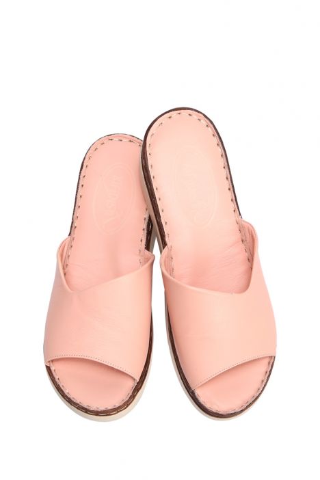 YIP811 Kifidis Handmade Kadın Deri Terlik 35-41 - BT Pudra/Powder