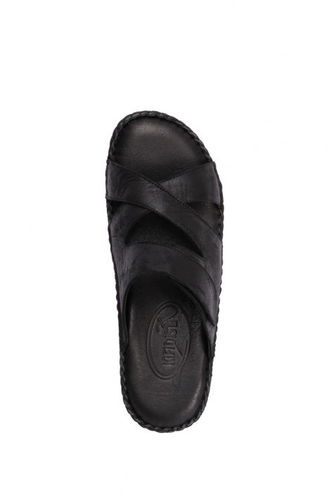 YIP97475 Kifidis Handmade Kadın Deri Terlik 35-41 Rafael Siyah